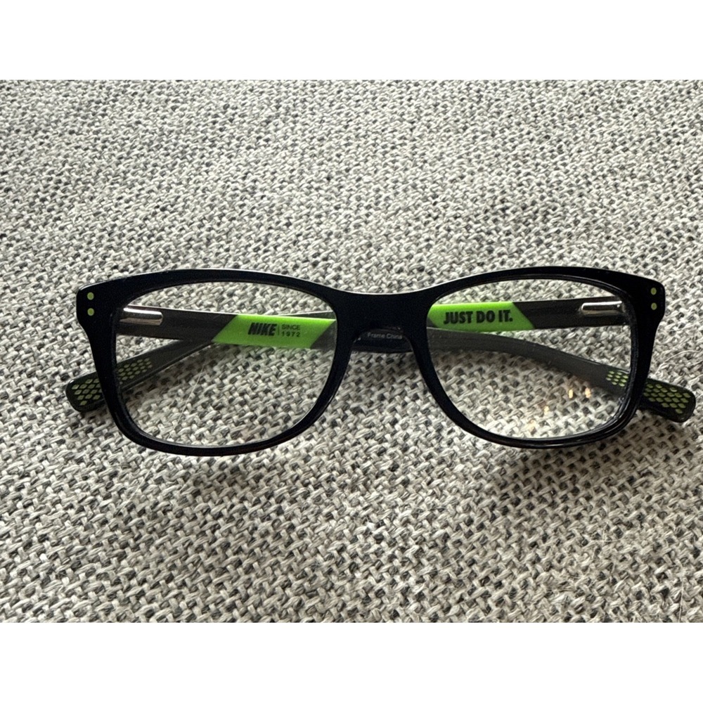 NIKE EYEGLASS FRAME 5538 BLACK/GREEN AUTHENTIC 'JUST DO IT' NIKE 49/17-135